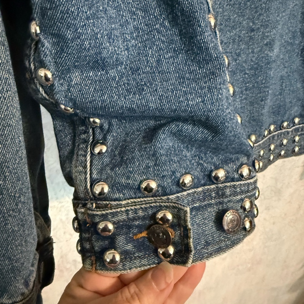 Rare Vintage STONY RIVER Harley Davidson Custom Patches Denim Jacket 80s XL - Picture 7 of 12
